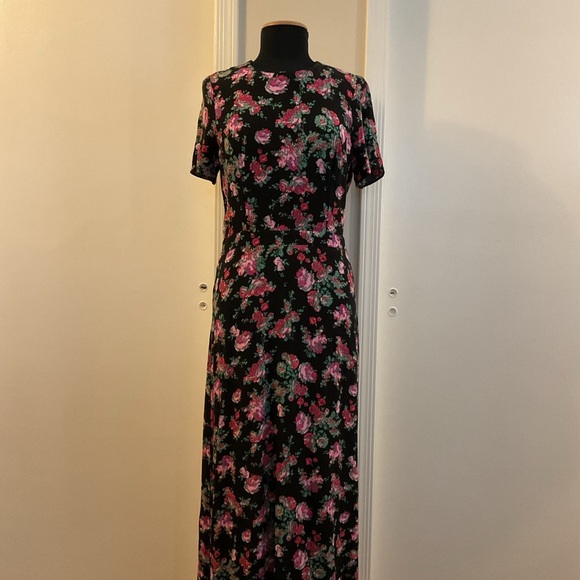 ☀️ ASOS Women's Floral Multicolor Casual Short Sleeve Long Dress Size 8 - Picture 1 of 6